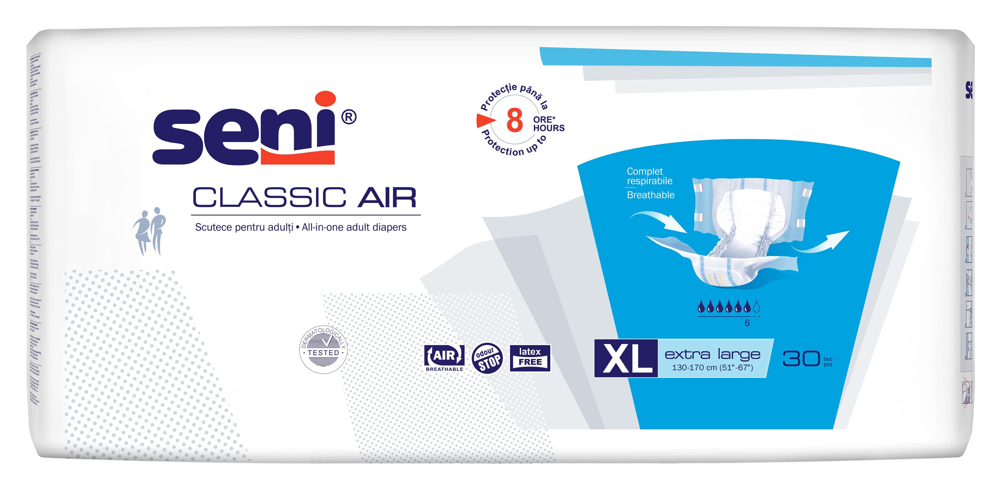 Підгузки для дорослих SENI CLASSIC AIR extra large.(30 шт.)